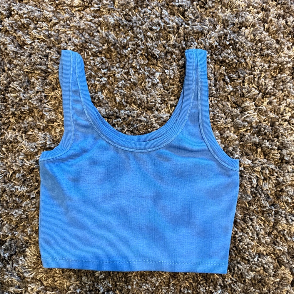 Blue Cropped Tank Top